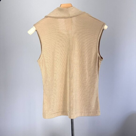Vintage Anxiety Cafe Gold Cowl Neck Tank Top | Women's L | Elevated Basic - Picture 4 of 6